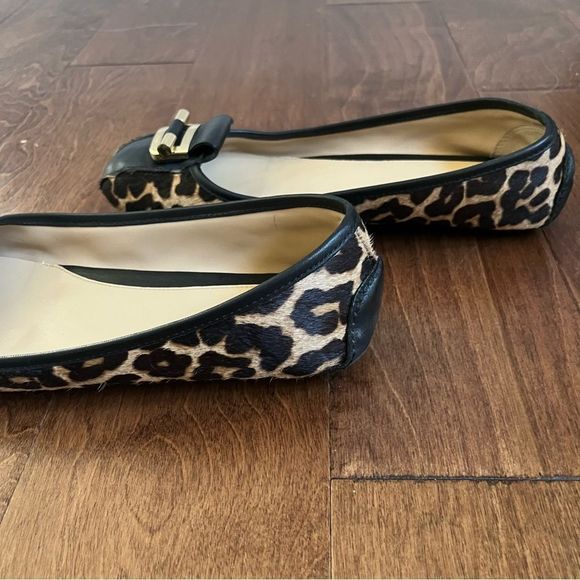 Michael Kors Calf Hair Leopard Print Flats with Metal Hardware Size 10 - Picture 3 of 10